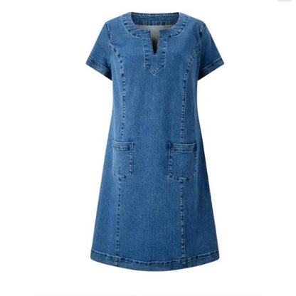 Damen Sommerkleid Lässig Mit Taschen Leicht