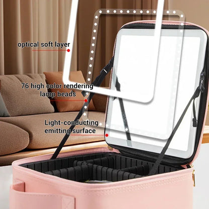 LED Reise Makeuptasche Spiegelbeleuchtet Organizer