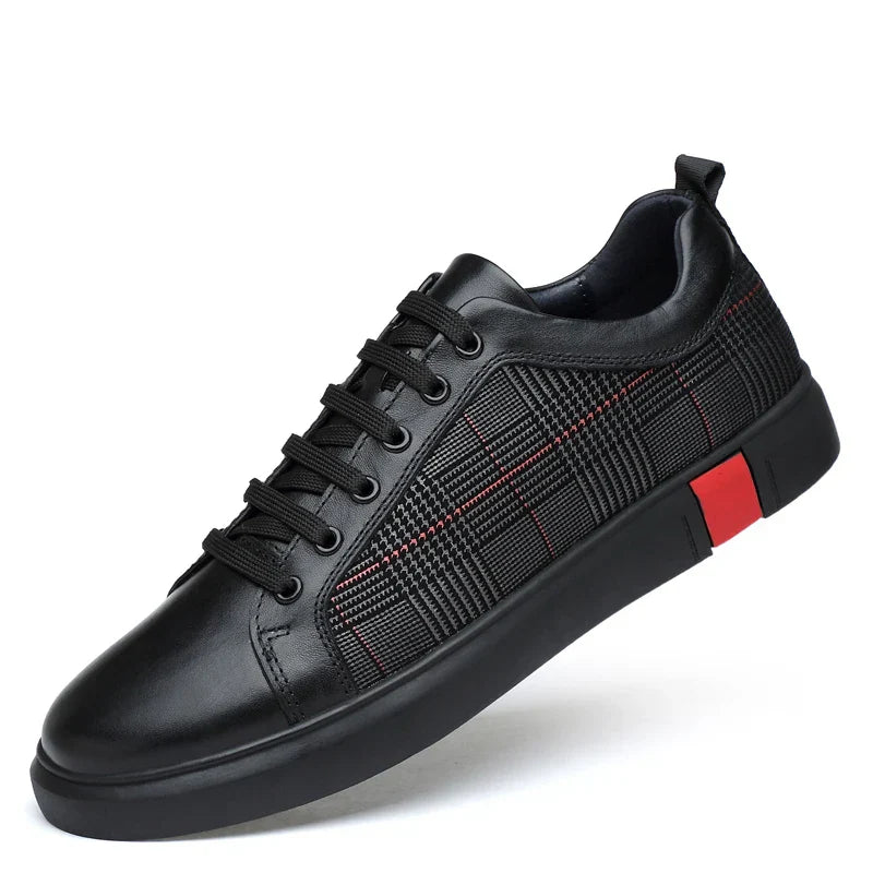 Leder Sneaker Herren Elegante Schwarz - BerlinGlamour
