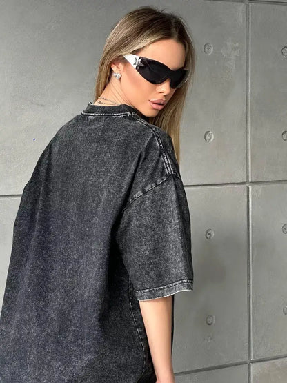 Damen T-Shirt Oversized Lässig Streetstyle