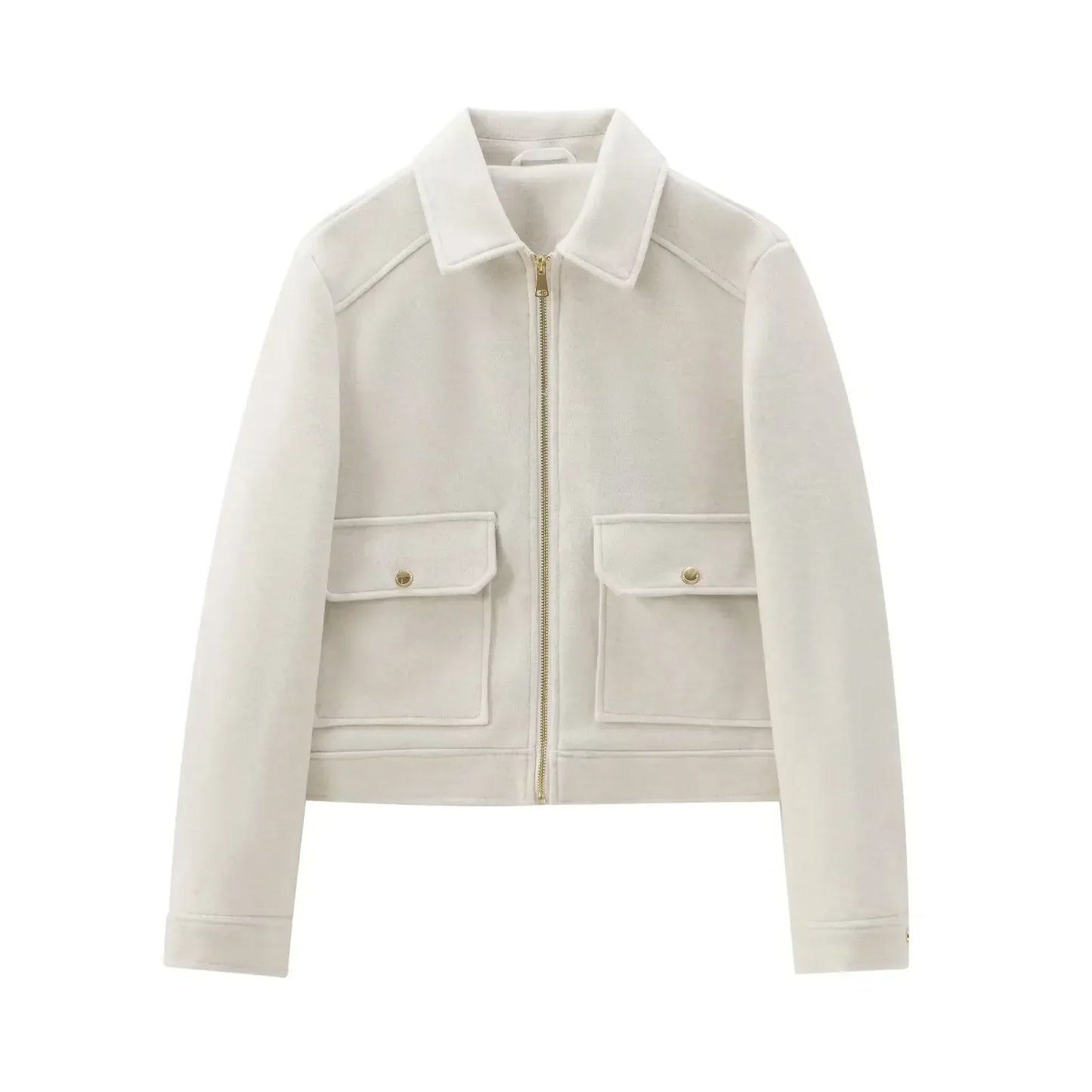 Damen Freizeitjacke Reißverschluss Wollmix Warm