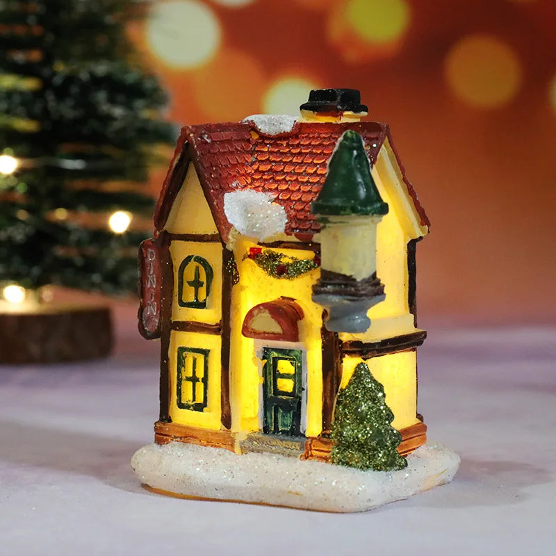 Weihnachtshaus Figuren LED Winterlichter Dekorativ