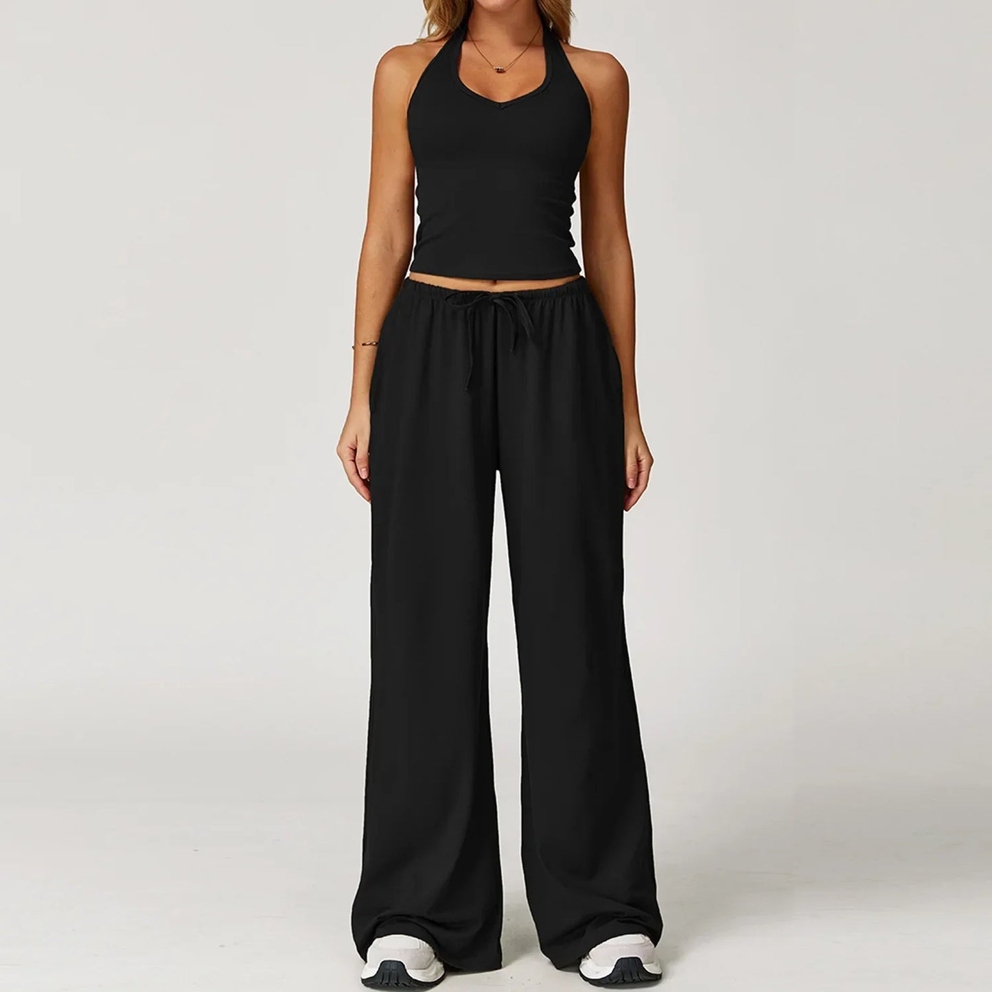 Damen Lounge Set Halter Top Crop Oberteil Bequem - BerlinGlamour
