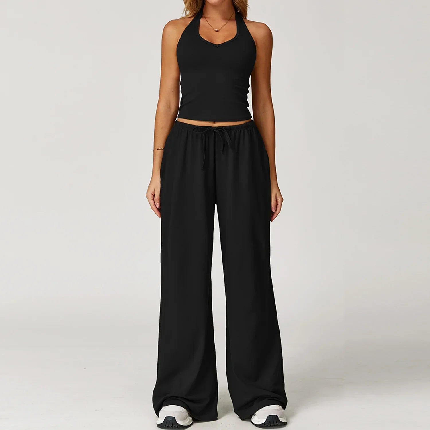 Damen Lounge Set Halter Top Crop Oberteil Bequem - BerlinGlamour