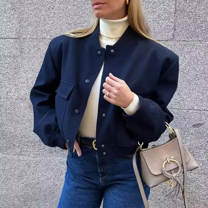 Emilia Bomberjacke navyblau – Übergangsjacke mit Taschen
