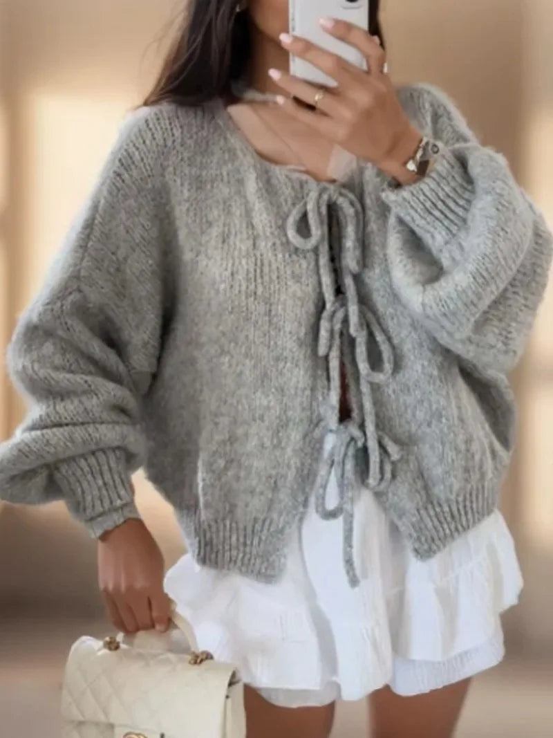 Damen Strickjacke Warm Langärmlig Winter