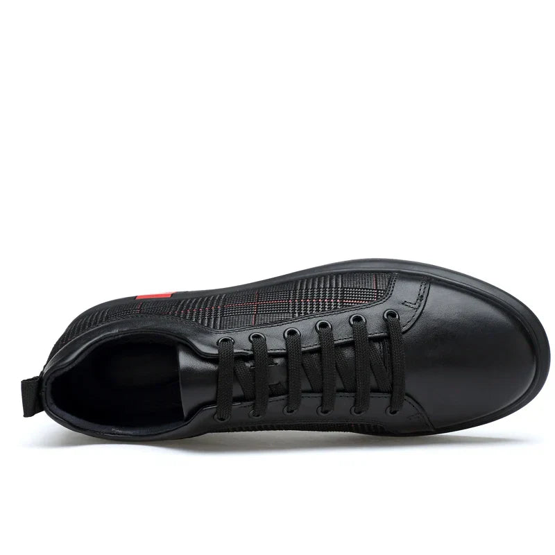 Leder Sneaker Herren Elegante Schwarz