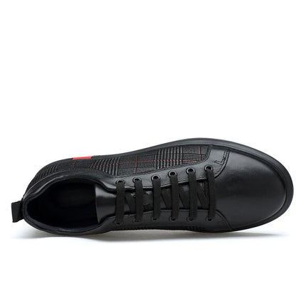 Leder Sneaker Herren Elegante Schwarz