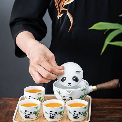 Rotierendes Teeset Panda Marmor Modern
