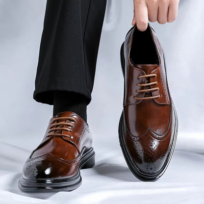 Herrenschuhe Flügelspitze Klassisch Schwarze Business Schuhe