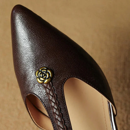 Elegante Ledersandalen Damen Schwarz
