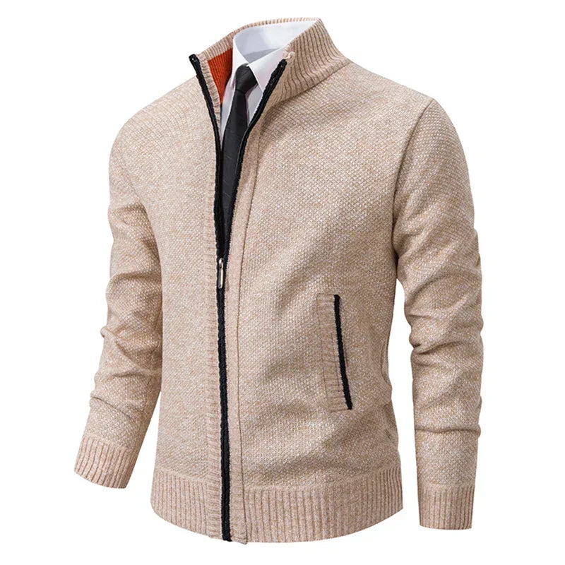 Strickcardigan Reißverschluss Warm Modern