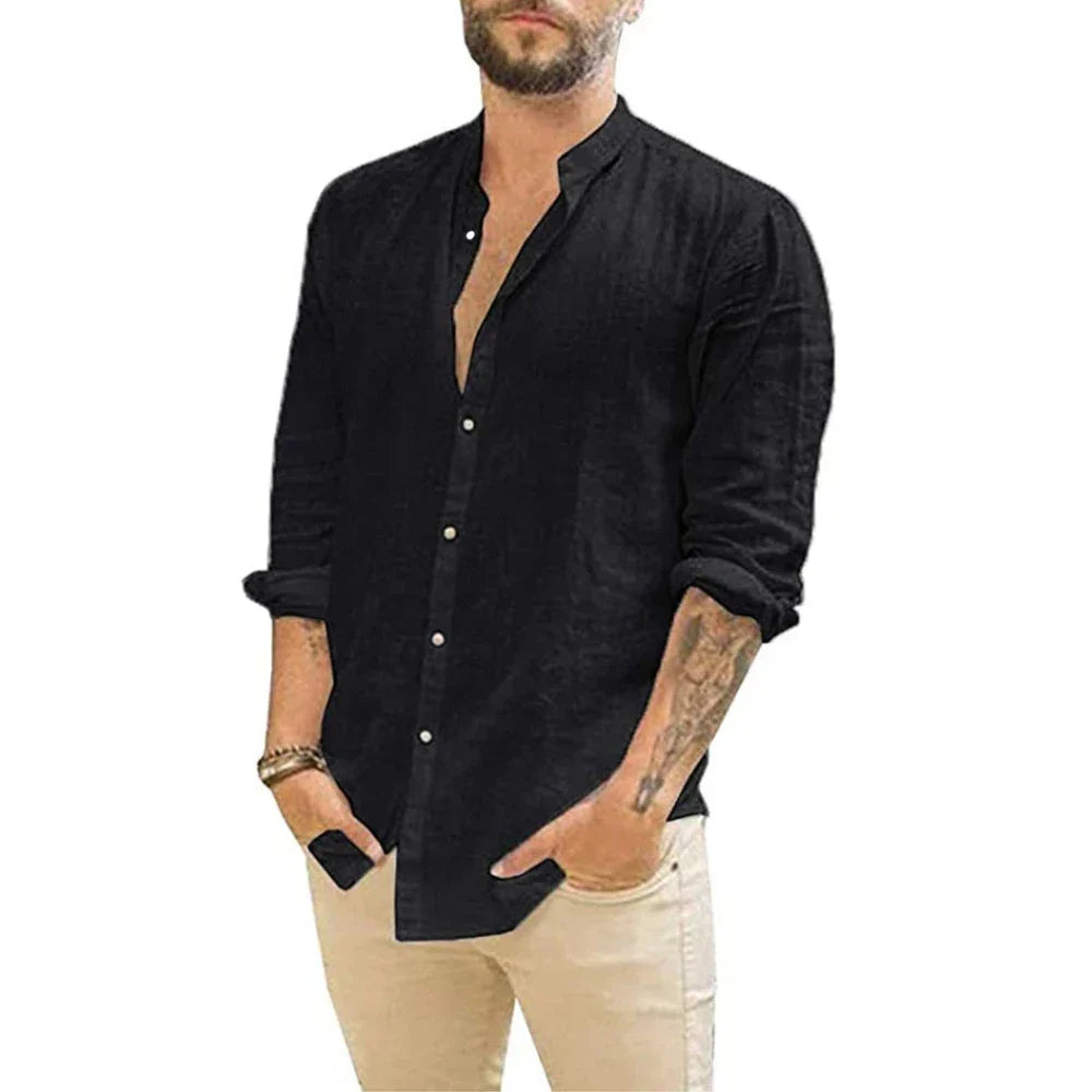 Leinenhemd Herren Sommer Leicht Elegant