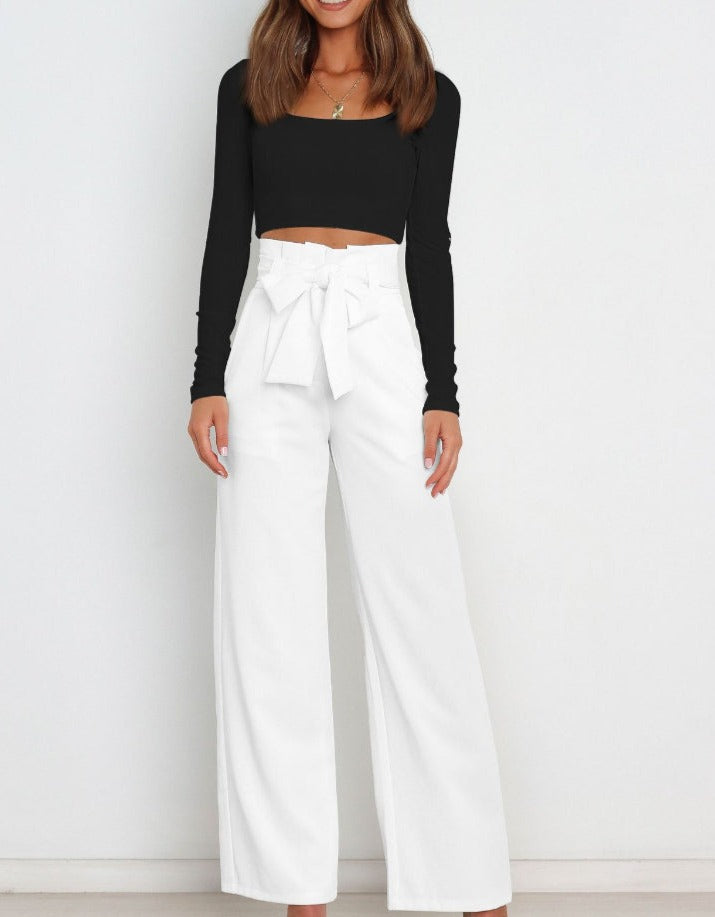 Elegante Damen Hose mit Schleife