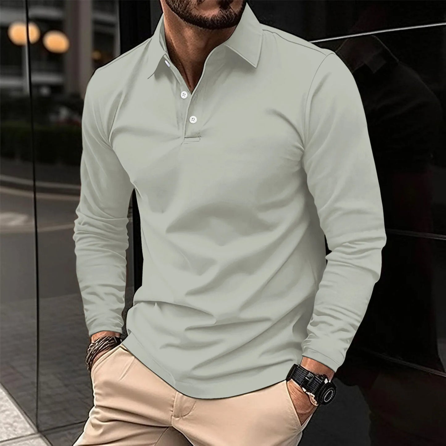 Herren Polo Klassisch Modern Weiss