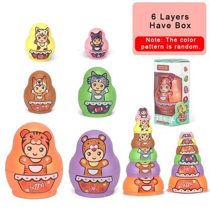 Bunte Kinderpuppen Matroschka Holzpuppen Sammlung