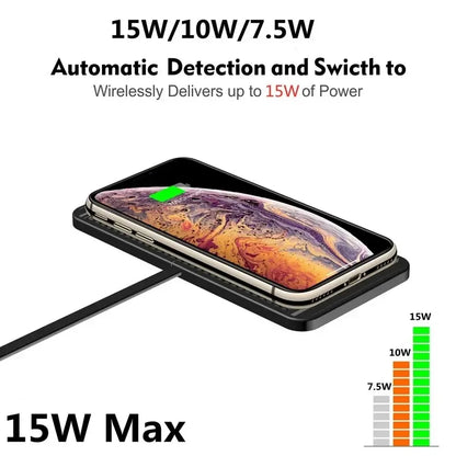 Wireless Ladepad 15W Schnellladegerät Rutschfest Ultra-Slim