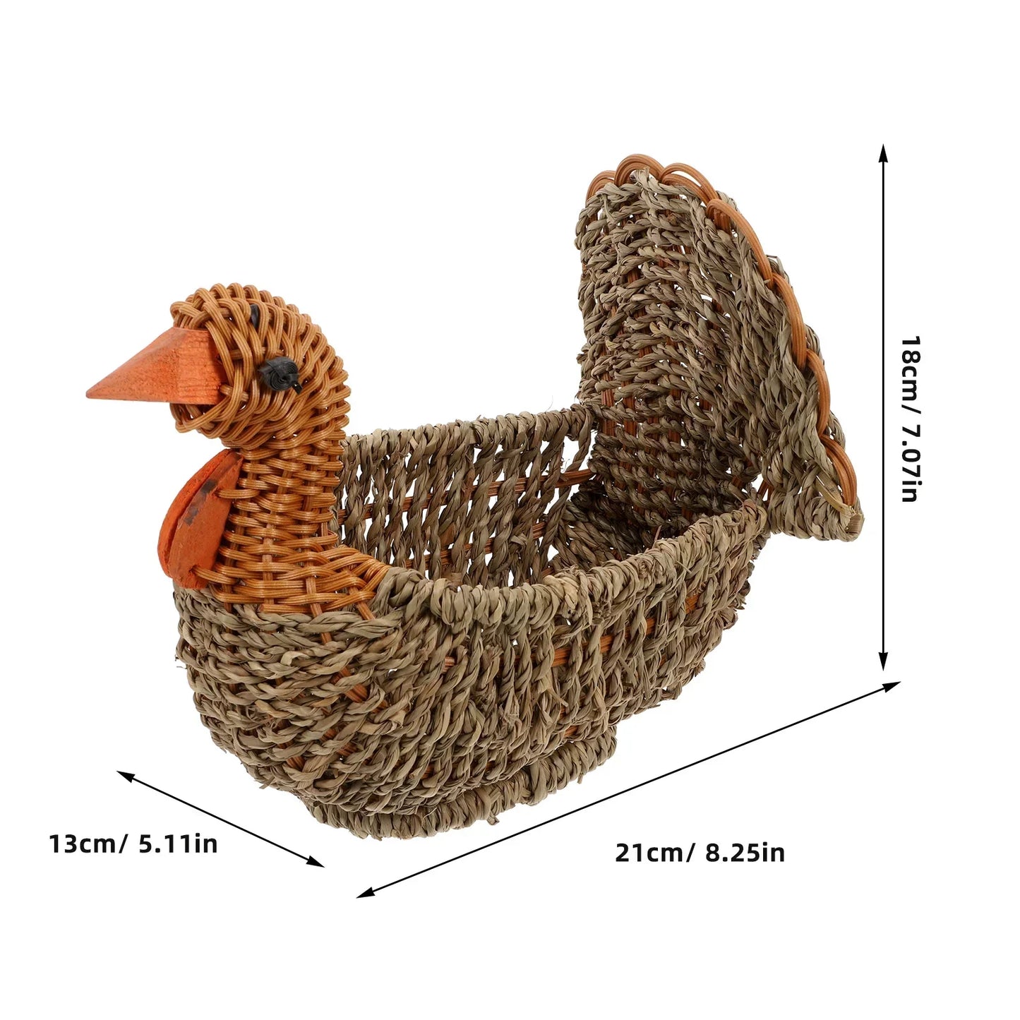 Handgefertigter Wicker Korb Truthahn Form Dekorativ