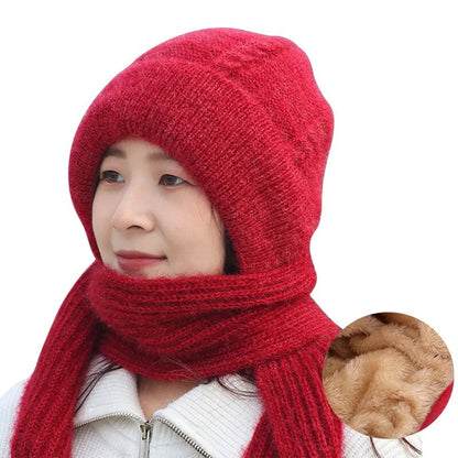 Warme Wintermütze Schal Plüsch Set