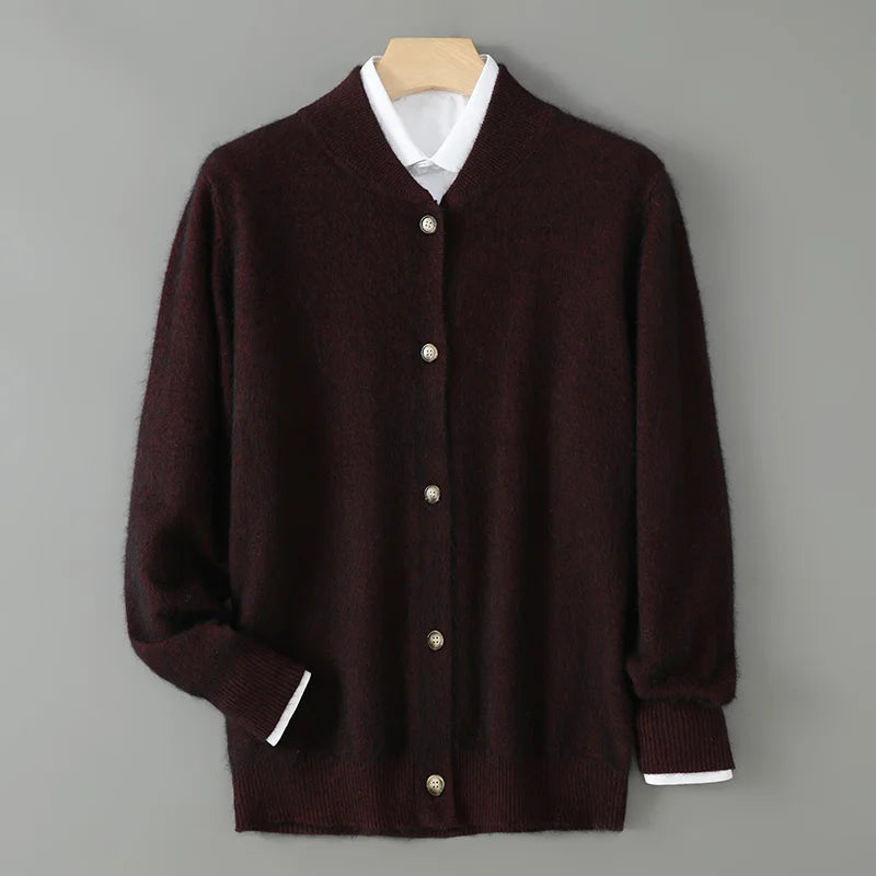 Damen Strickjacke Weich mit Knöpfen Vorne