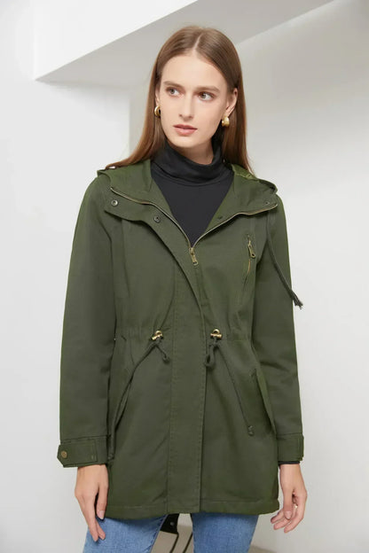 Damenjacke mit Kapuze Schwarz Elegant - BerlinGlamour