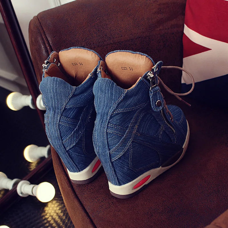 Damen Sneaker Keine Eile Wedges Hoch