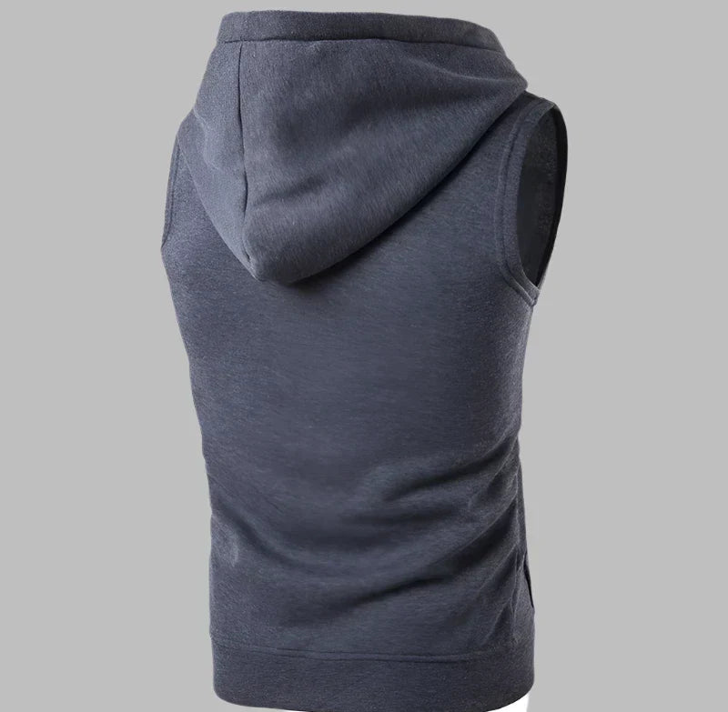 Herren Pullover Kapuzenpullover Ärmellos mit Reißverschluss