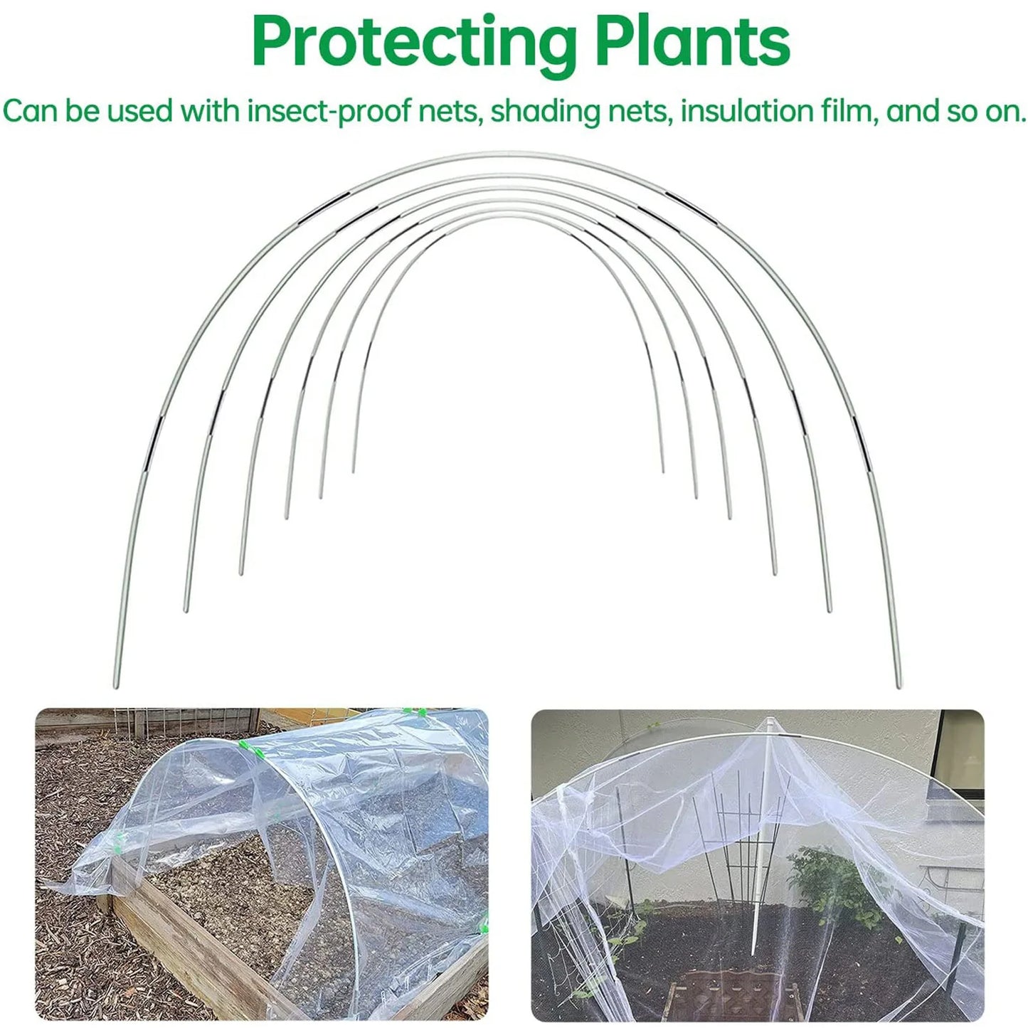 Gartenbügel-Set Fiberglasrostfrei für Hochbeete und Frühbeet