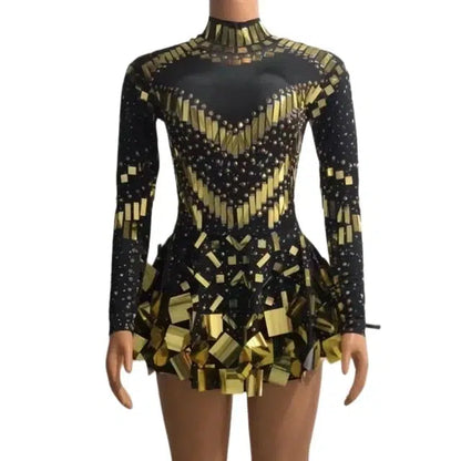 BerlinGlamour schwarzes Stretch-Partykleid für Bühne und Tanz
