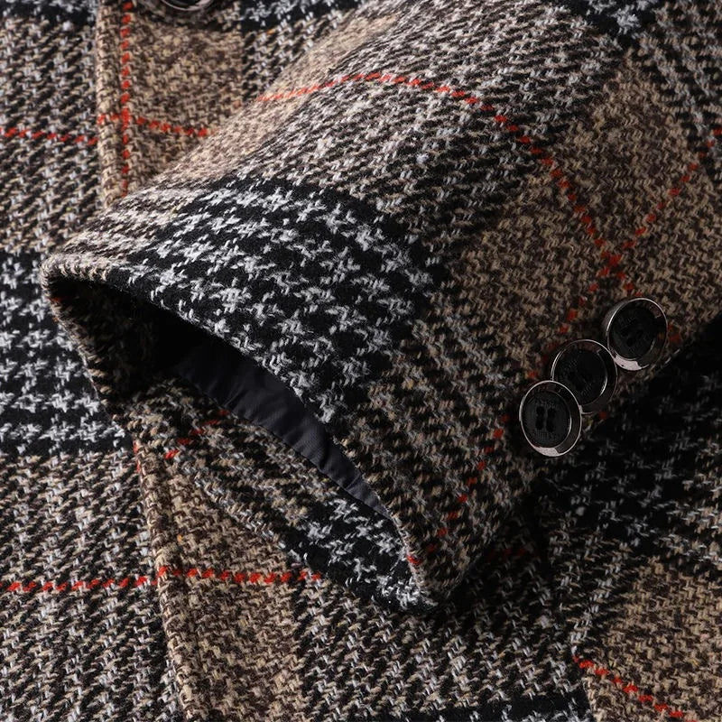 Herren Blazer Elegant Tweed Modern Slim Fit