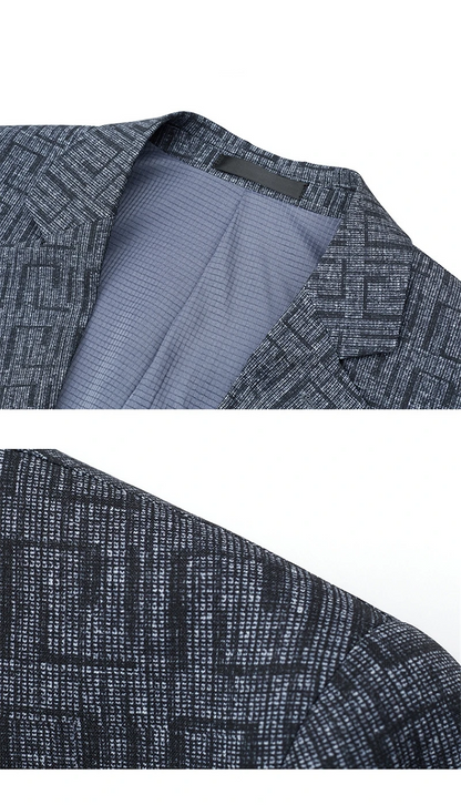 Herren Blazer Modern Geometrisches Muster Schmal