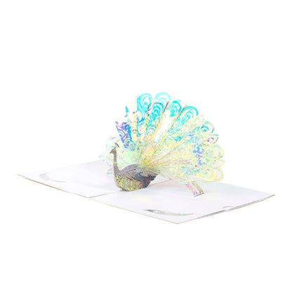 Dekorative Karte Pfau 3D Schimmer Effekt Geschenkkarte