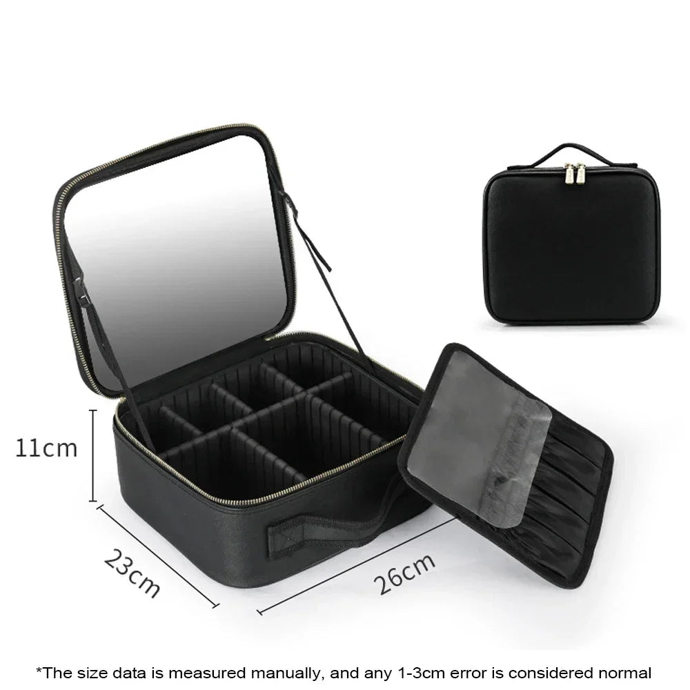 LED Reise Makeuptasche Spiegelbeleuchtet Organizer