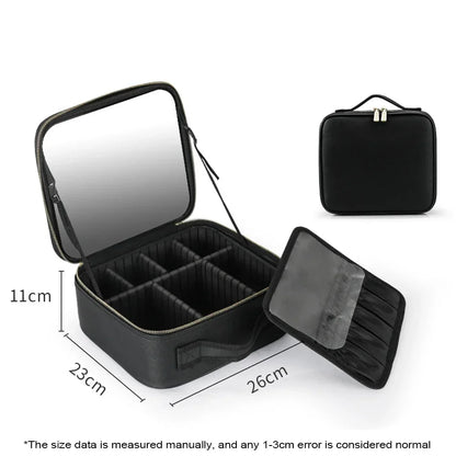 LED Reise Makeuptasche Spiegelbeleuchtet Organizer