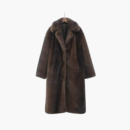 Damen Mantel Warm Oversized Kunstfell Lang - BerlinGlamour