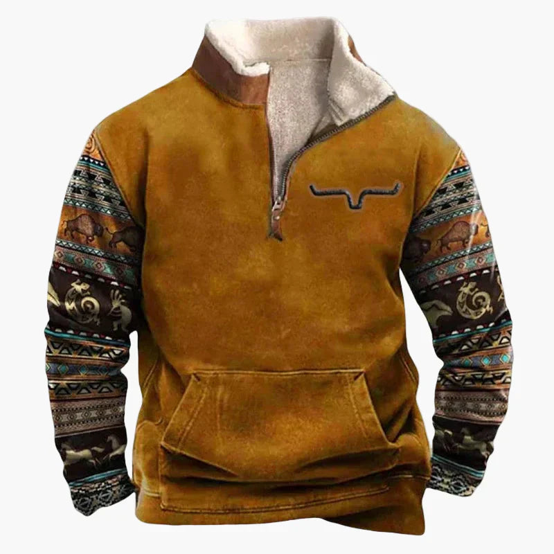 Western Style Pullover Azteken Muster Bequem