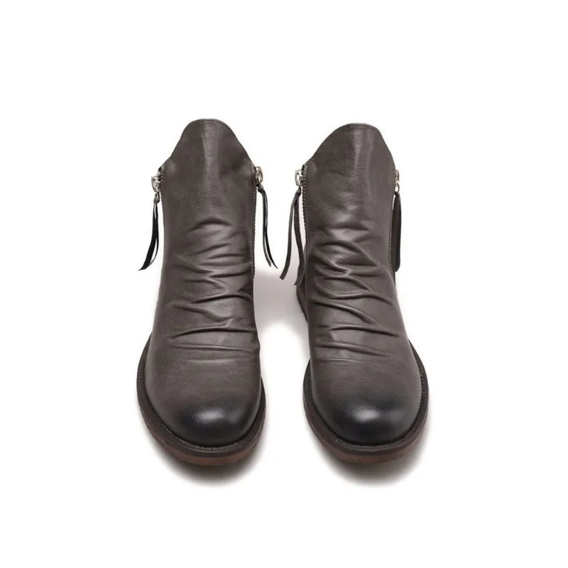 Herren Chelsea Stiefel Echtleder Schwarz Elegant