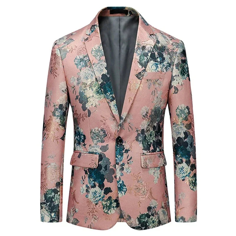 Herren Blazer Blumenmuster Elegant Modern - BerlinGlamour