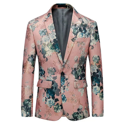 Herren Blazer Blumenmuster Elegant Modern - BerlinGlamour