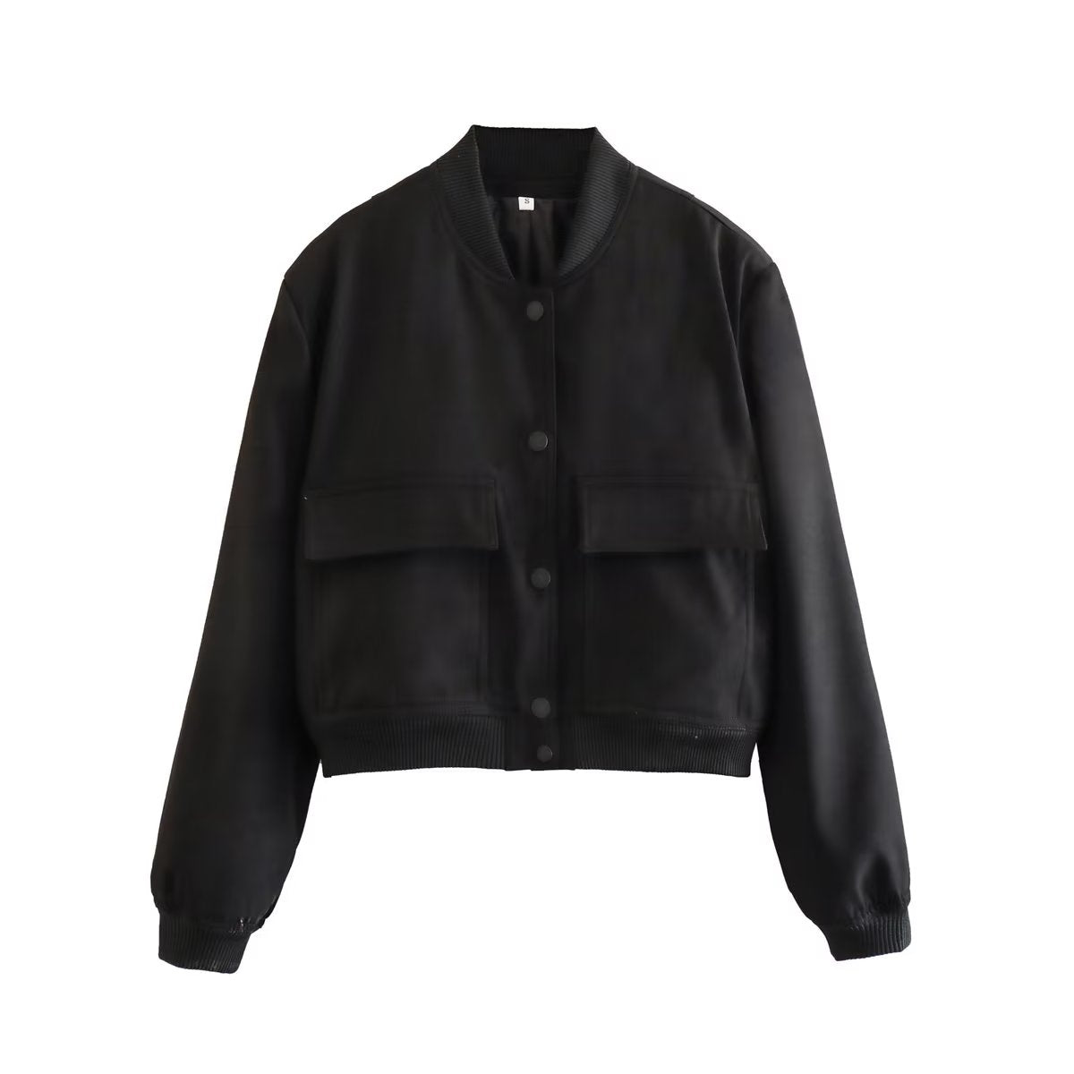 Damen Kurzjacke Modern mit Taschen und Cropped Schnitt