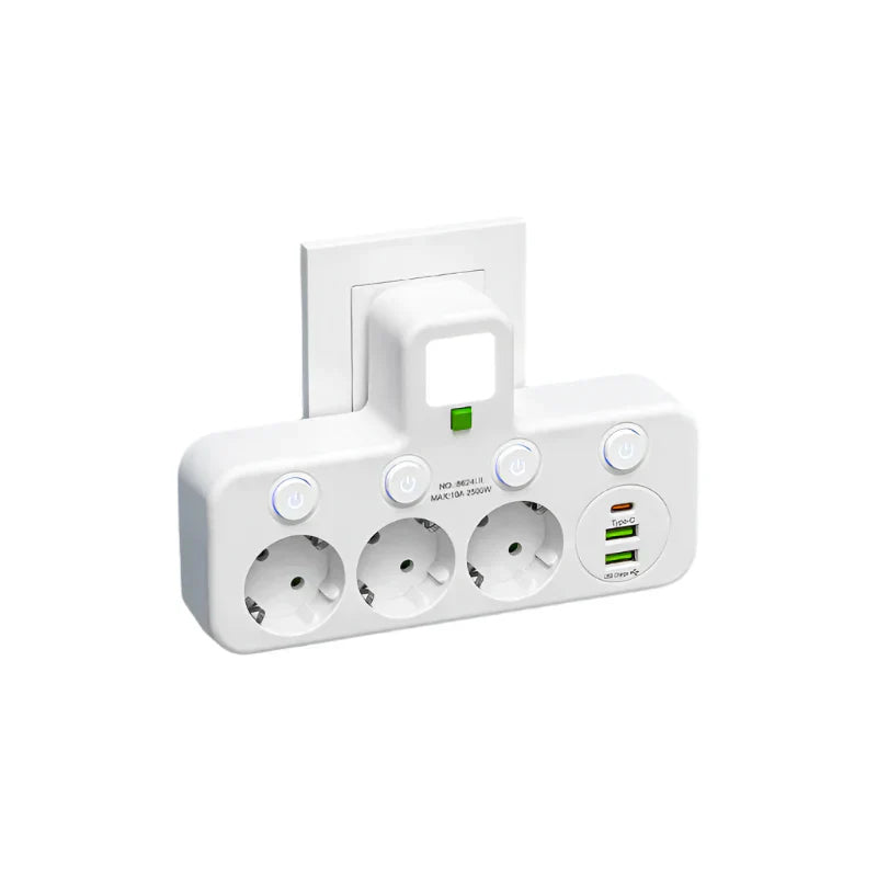 Steckdosenleiste ProLine mit USB-C und Überspannungsschutz