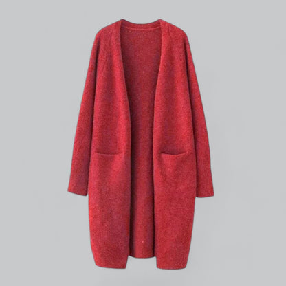 Elegante Frauen Strickjacke Lang aus Cashmere