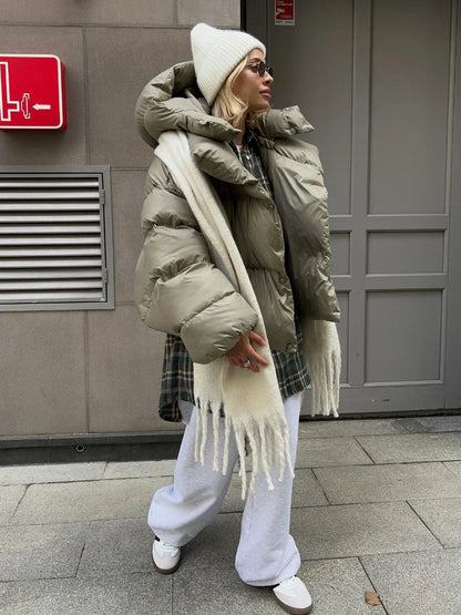 Modische Steppjacke Anthrazit Damenjacke Warm