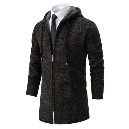 Herren Langmantel mit Kapuze Warm Wasserabweisend