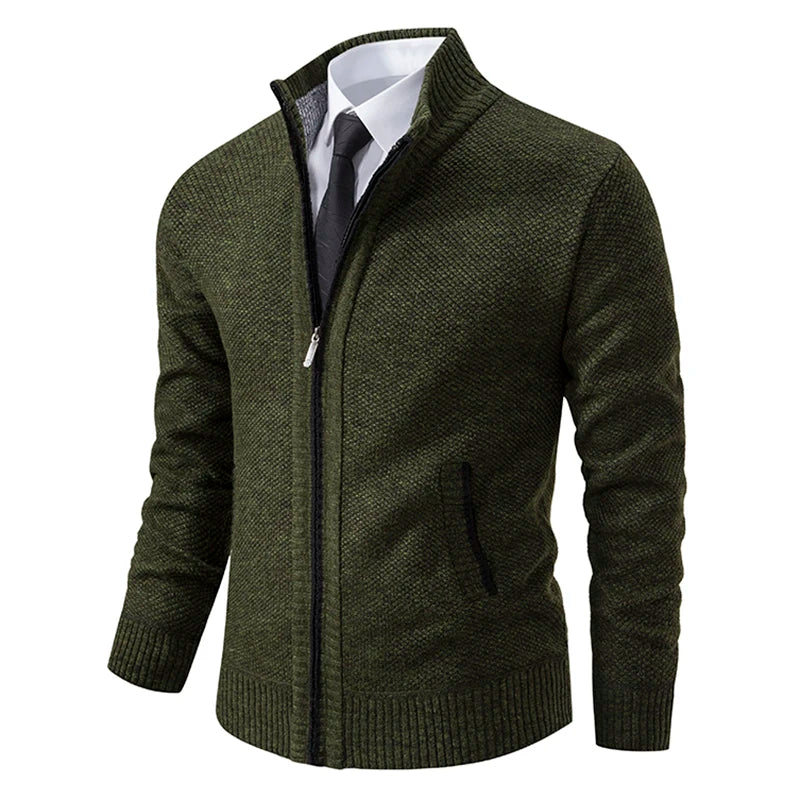 Strickcardigan Reißverschluss Warm Modern