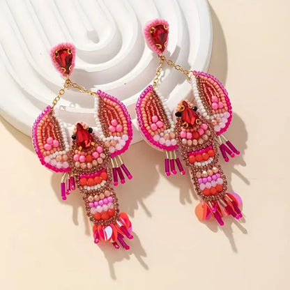 Perlen Ohrringe Lobster Design Statement Schmuck - BerlinGlamour