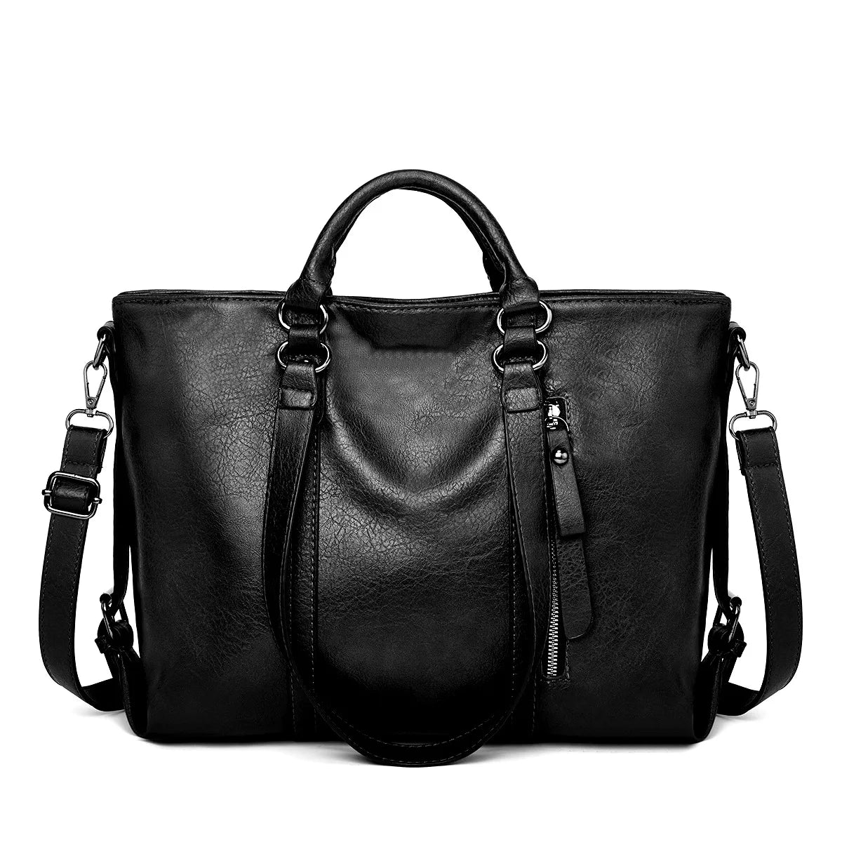 Große Leder Schultertasche Damen Elegante