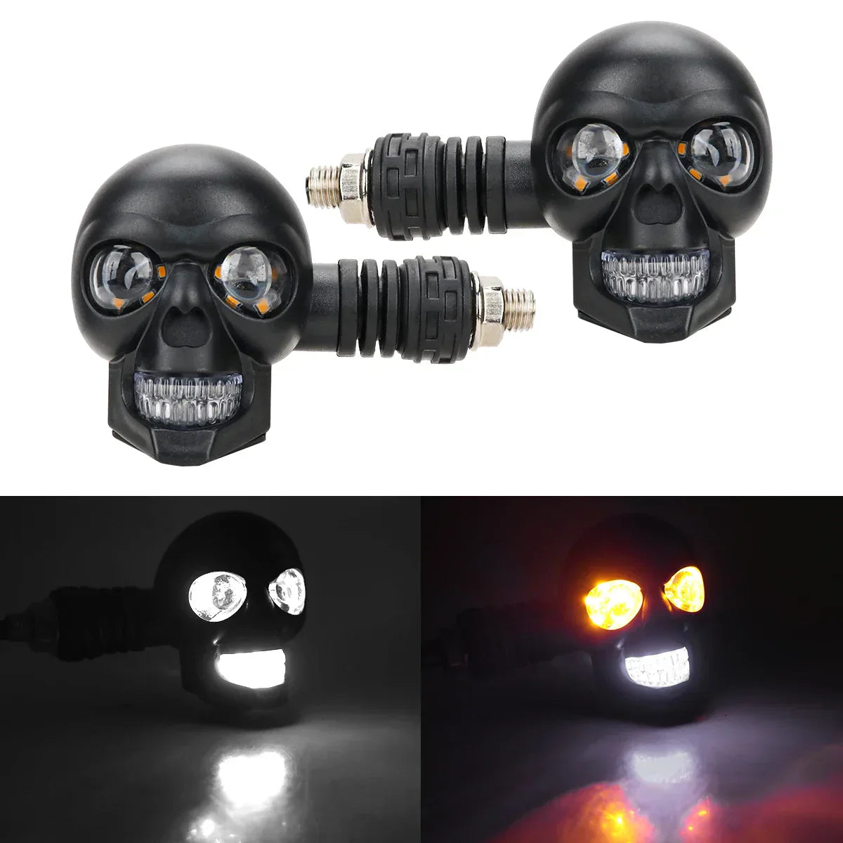 Skull LED Motorrad Blinkleuchte Grusel Design