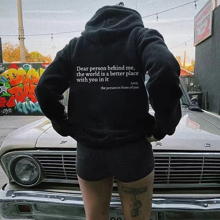 Liebe Person Hinter Mir Hoodie Unisex Grau