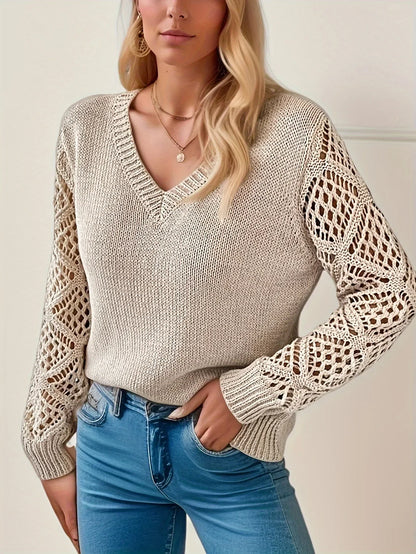 Strickpullover V-Ausschnitt Damen Modern